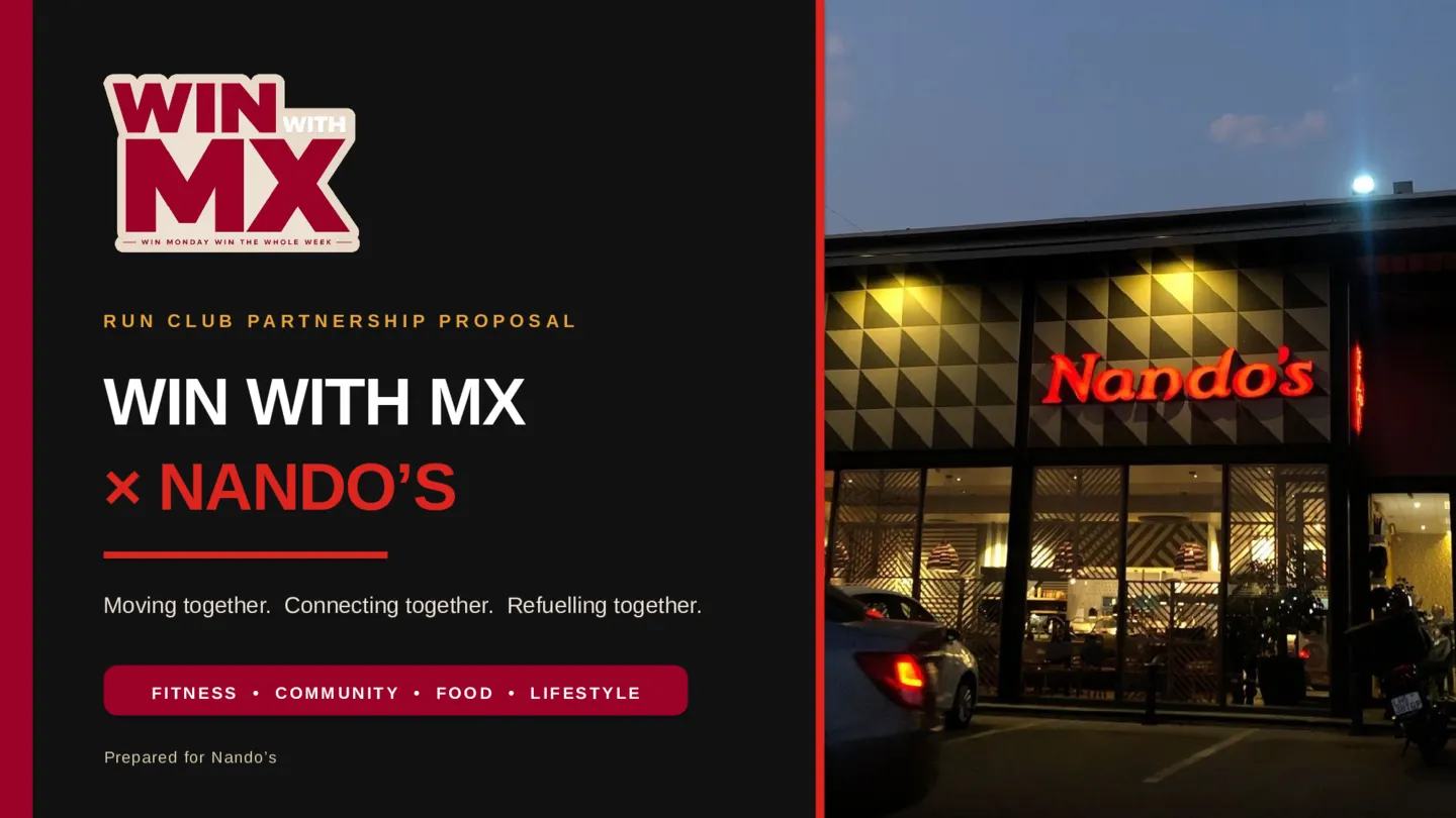 Cover of the Win with MX × Nando's partnership proposal