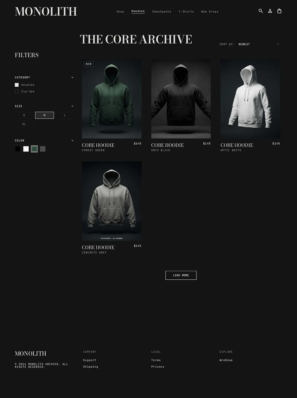 The MONOLITH product archive