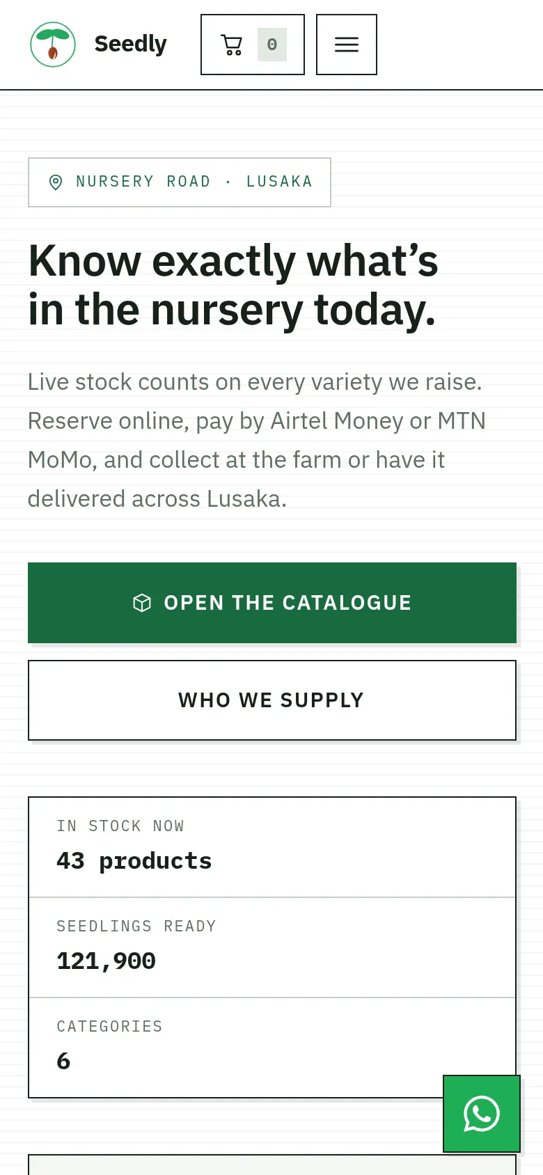 The Seedly storefront on a phone